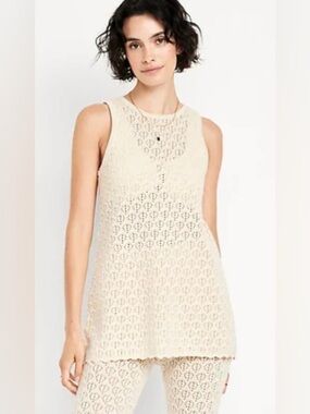 Old Navy Sleeveless Crochet Tunic Sweater (Part of Set)